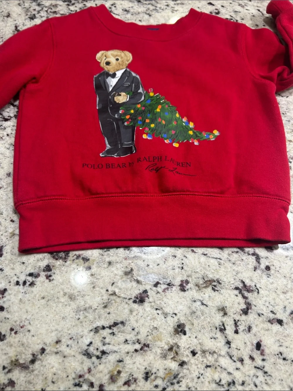 Ralph Lauren Red Polo Bear Holiday Sweatshirt - Kids